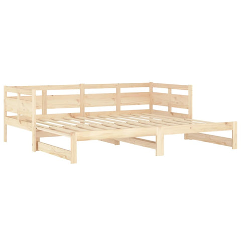 vidaXL Pull-out Day Bed without Mattress Solid Wood Pine 2x(90x190) cm