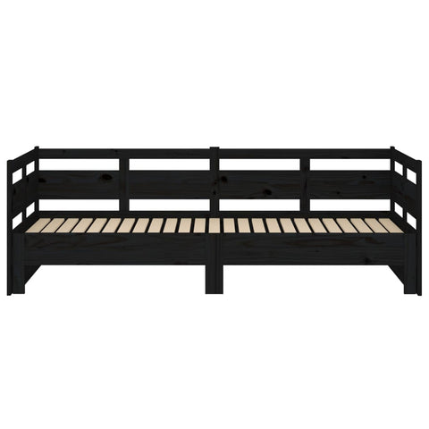 vidaXL Pull-out Day Bed without Mattress Black 2x(90x190) cm