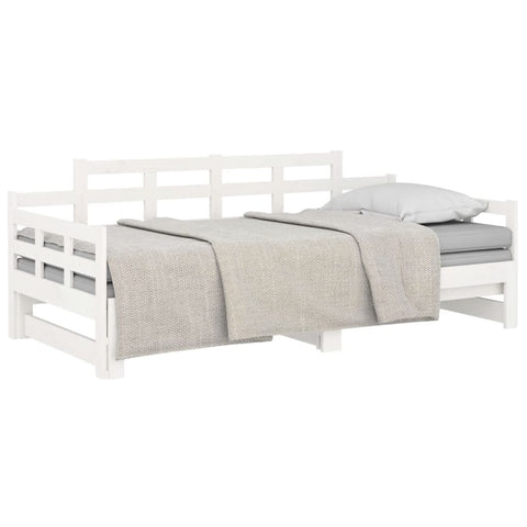 vidaXL Pull-out Day Bed without Mattress White 2x(90x200) cm