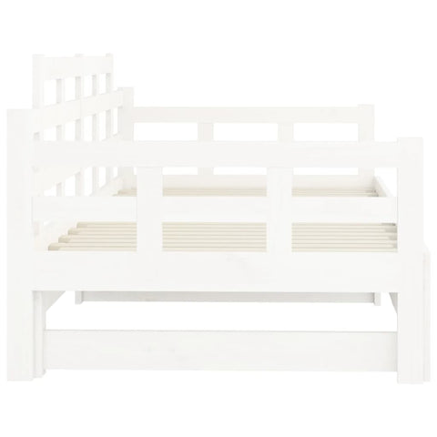 vidaXL Pull-out Day Bed without Mattress White 2x(90x200) cm