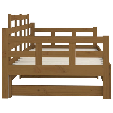 vidaXL Pull-out Day Bed without Mattress Honey Brown 2x(90x200) cm