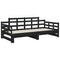 vidaXL Pull-out Day Bed without Mattress Black 2x(90x200) cm