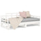 vidaXL Pull-out Day Bed without Mattress White Solid Wood Pine 2x cm