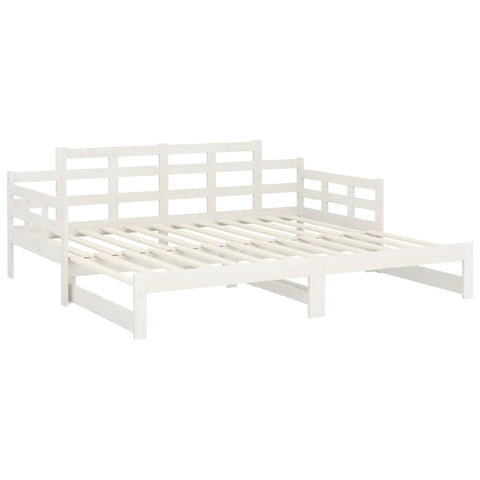 vidaXL Pull-out Day Bed without Mattress White Solid Wood Pine 2x cm