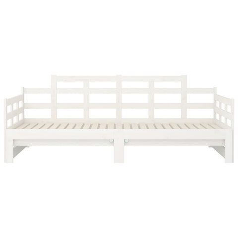 vidaXL Pull-out Day Bed without Mattress White Solid Wood Pine 2x cm