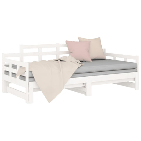 vidaXL Pull-out Day Bed without Mattress White 2x(90x190) cm