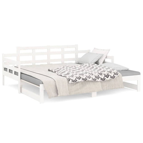 vidaXL Pull-out Day Bed without Mattress White 2x(90x190) cm