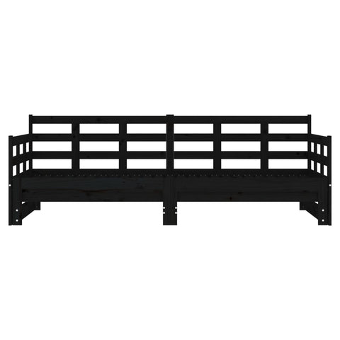 vidaXL Pull-out Day Bed without Mattress Black 2x(80x200) cm