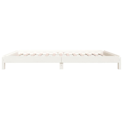 vidaXL Stack Bed without Mattress White 90x190 cm Single Solid Wood Pine