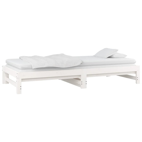 vidaXL Pull-out Day Bed without Mattress White 2x(90x200) cm