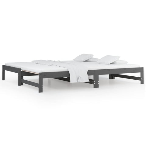vidaXL Pull-out Day Bed without Mattress Grey 2x(90x200) cm