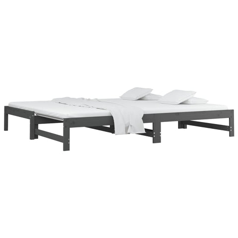 vidaXL Pull-out Day Bed without Mattress Grey 2x(90x200) cm