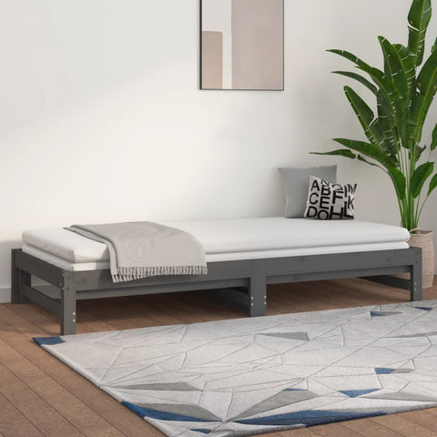 vidaXL Pull-out Day Bed without Mattress Grey 2x(90x200) cm