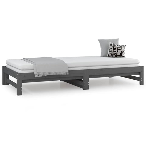 vidaXL Pull-out Day Bed without Mattress Grey 2x(90x200) cm