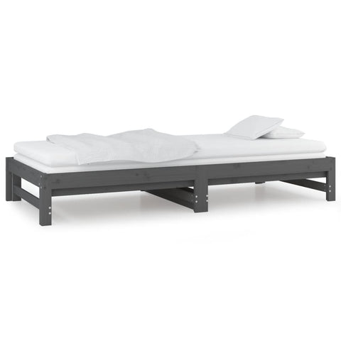 vidaXL Pull-out Day Bed without Mattress Grey 2x(90x200) cm