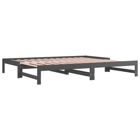 vidaXL Pull-out Day Bed without Mattress Grey 2x(90x200) cm