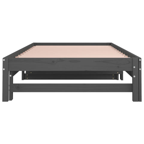 vidaXL Pull-out Day Bed without Mattress Grey 2x(90x200) cm