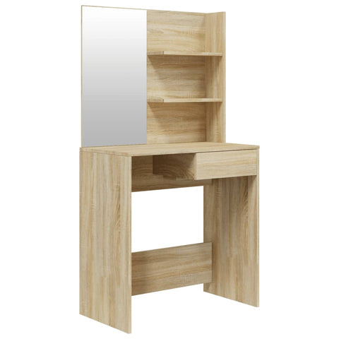 vidaXL Dressing Table with Mirror Sonoma Oak 74.5x40x141 cm