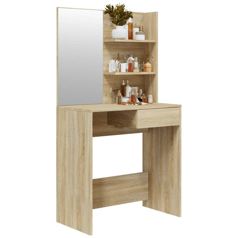 vidaXL Dressing Table with Mirror Sonoma Oak 74.5x40x141 cm