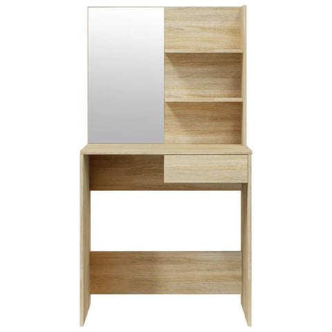 vidaXL Dressing Table with Mirror Sonoma Oak 74.5x40x141 cm