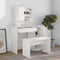 vidaXL Dressing Table with Mirror High Gloss White 86.5x35x136 cm