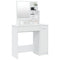vidaXL Dressing Table with Mirror High Gloss White 86.5x35x136 cm