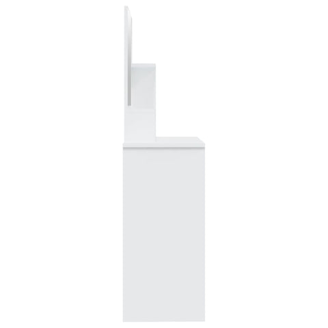 vidaXL Dressing Table with Mirror High Gloss White 86.5x35x136 cm