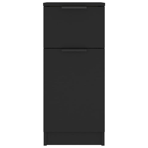 vidaXL Sideboards 2 pcs Black 30x30x70 cm Engineered Wood
