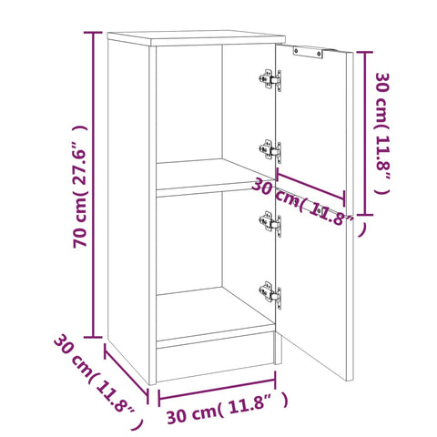 vidaXL Sideboards 2 pcs Sonoma Oak 30x30x70 cm Engineered Wood