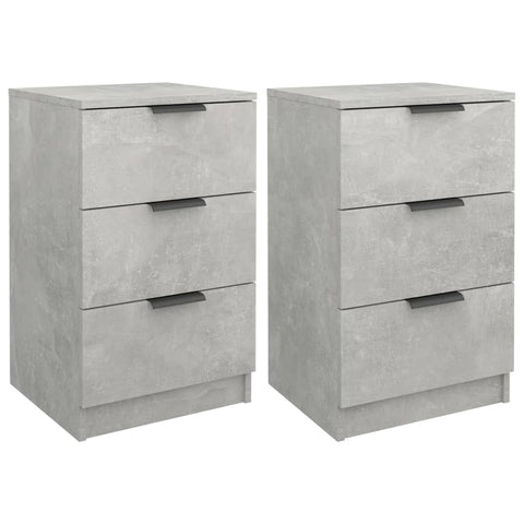 vidaXL Bedside Cabinets 2 pcs Concrete Grey 40x36x65 cm