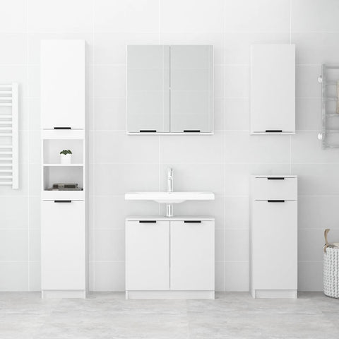 vidaXL Bathroom Cabinet White 64.5x33.5x59 cm Engineered Wood