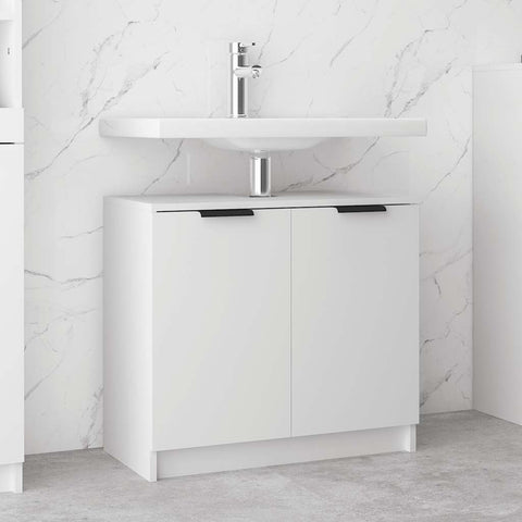 vidaXL Bathroom Cabinet White 64.5x33.5x59 cm Engineered Wood