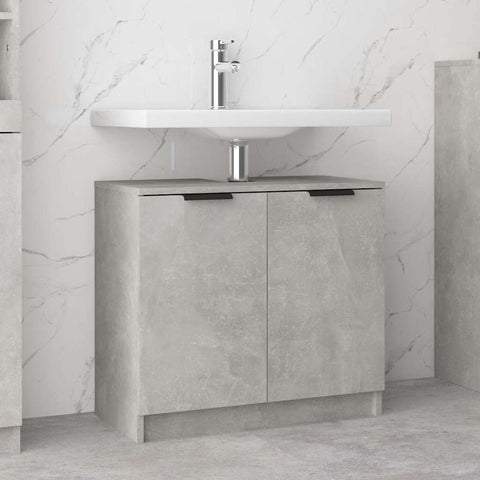 vidaXL Bathroom Cabinet Concrete Grey 64.5x33.5x59 cm Engineered Wood