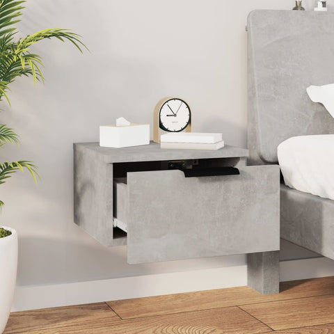 vidaXL Wall-mounted Bedside Cabinet Concrete Grey 34x30x20 cm