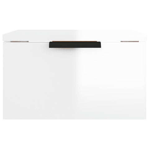 vidaXL Wall-mounted Bedside Cabinet High Gloss White 34x30x20 cm