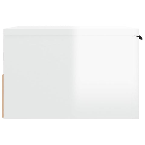 vidaXL Wall-mounted Bedside Cabinet High Gloss White 34x30x20 cm