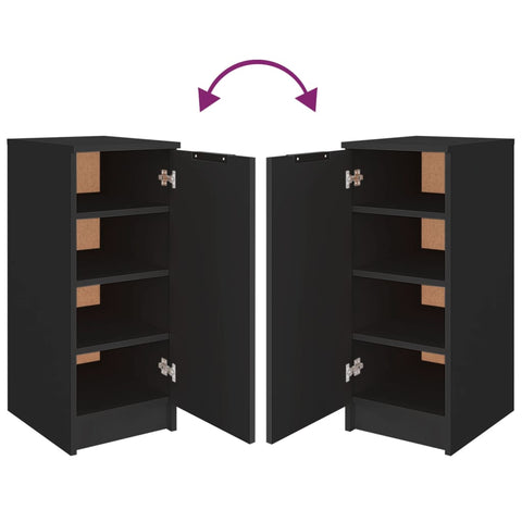 vidaXL Shoe Cabinet Black 30x35x70 cm Engineered Wood