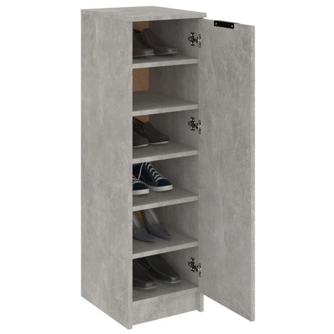 vidaXL Shoe Cabinet Concrete Grey 30x35x100 cm Engineered Wood
