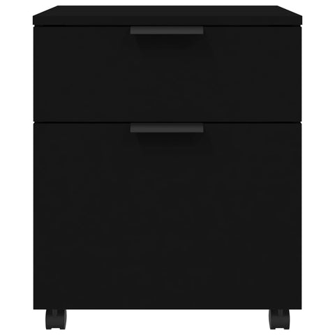 vidaXL Mobile File Cabinet with Wheels Black 45x38x54cm Engineered Wood
