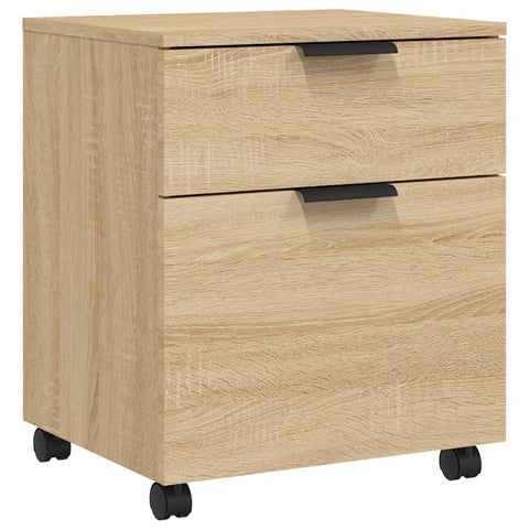 vidaXL Mobile File Cabinet with Wheels Sonoma Oak 45x38x54 cm Engineered Wood