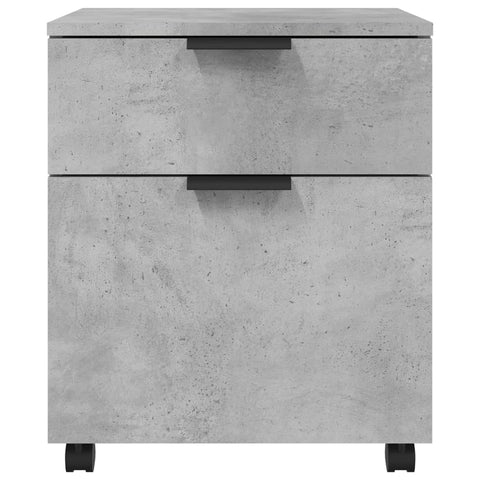 vidaXL Mobile File Cabinet with Wheels Concrete Grey 45x38x54 cm Engineered Wood