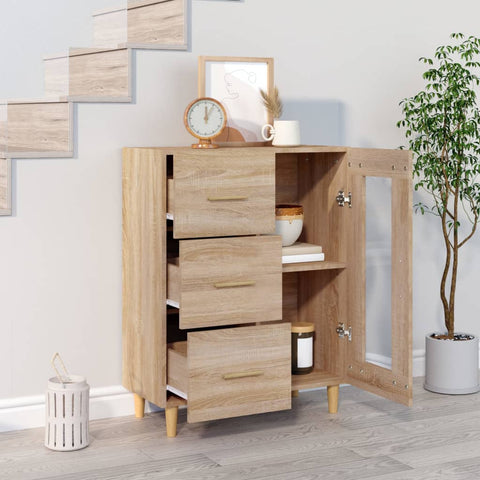 vidaXL Sideboard Sonoma Oak 69,5x34x90 cm Engineered Wood