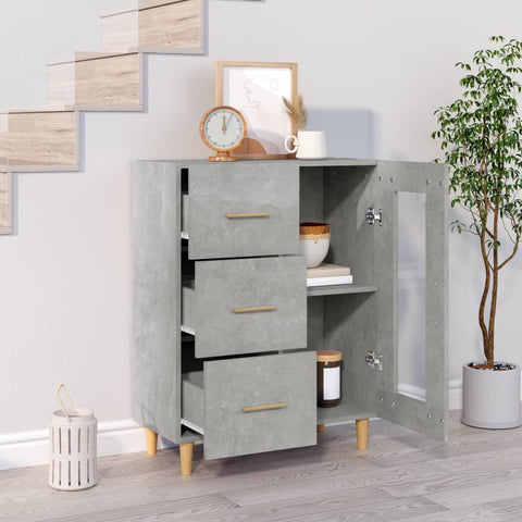 vidaXL Sideboard Concrete Grey 69,5x34x90 cm Engineered Wood