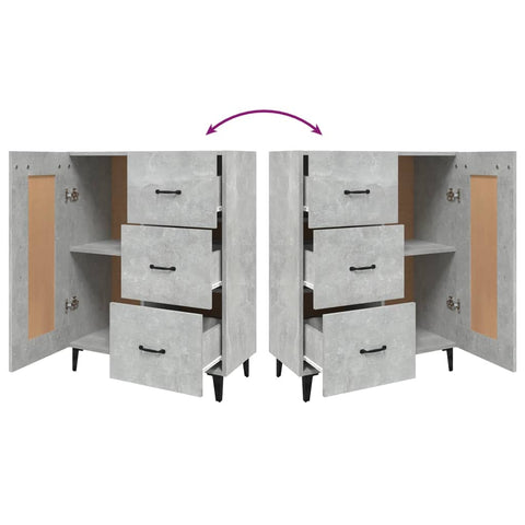 vidaXL Sideboard Concrete Grey 69.5x34x90 cm Engineered Wood