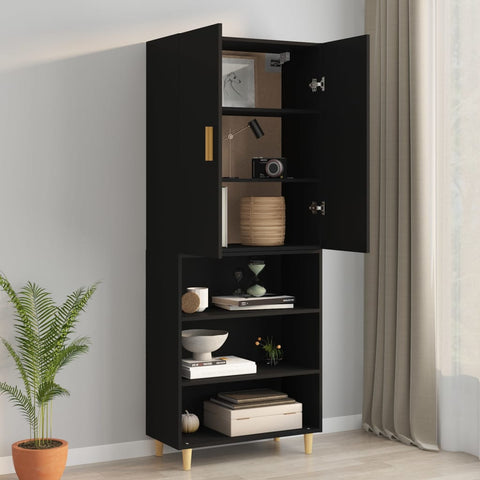 vidaXL Hanging Wall Cabinet Black 69.5x34x90 cm