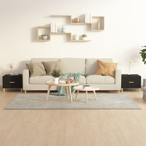 vidaXL Coffee Tables 2 pcs Black 50x50x40 cm Engineered Wood