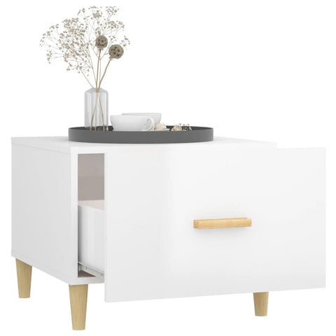 vidaXL Coffee Table High Gloss White 50x50x40 cm Engineered Wood