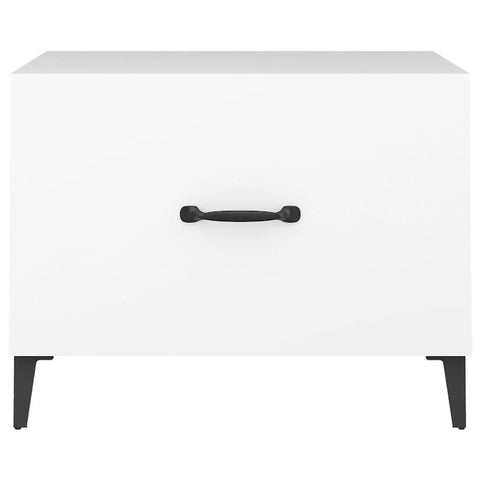 vidaXL Coffee Table with Metal Legs White 50x50x40 cm