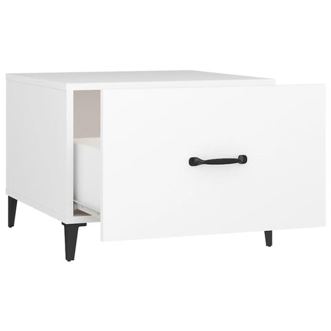vidaXL Coffee Table with Metal Legs White 50x50x40 cm