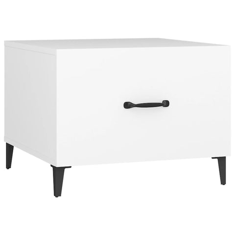 vidaXL Coffee Table with Metal Legs 2 pcs White 50x50x40 cm